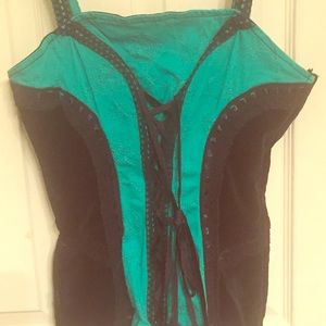 Tripp NYC green felt corset size large